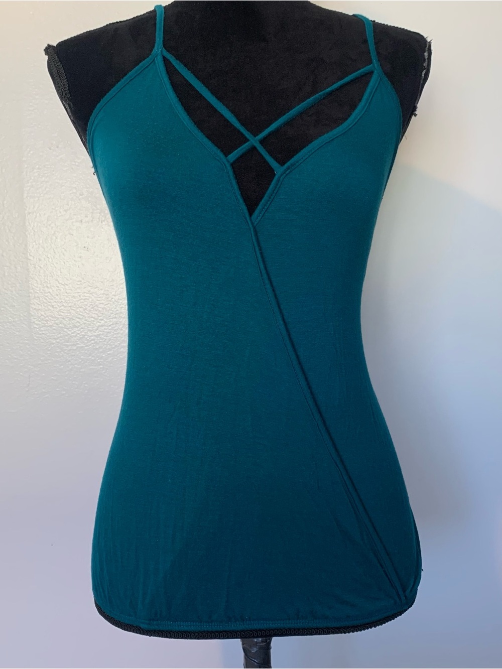 Charlotte Russe Teal Crisscross Wrap-Front Camisole